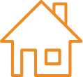 Orange icon representing house