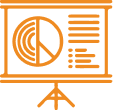 Orange icon representing presentation