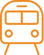 Orange icon representing train