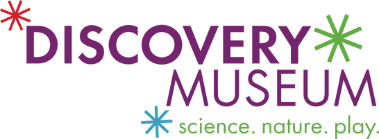 Discovery Museum logo with tagline "science, nature, play"